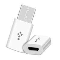 Adaptador Conector Micro USB V8 Hembra a Tipo C Macho White